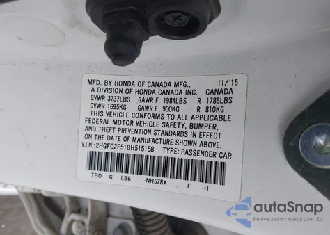 2016 Honda Civic Lx from USA, damaged, VIN 2HGFC2F51GH515158